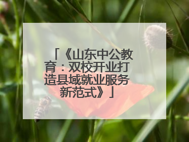 《山东中公教育：双校开业打造县域就业服务新范式》