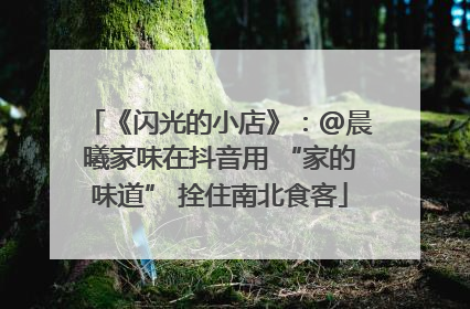 《闪光的小店》：@晨曦家味在抖音用 “家的味道” 拴住南北食客