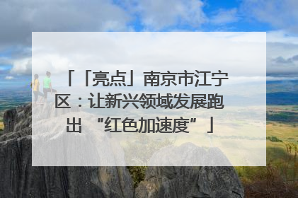 「亮点」南京市江宁区：让新兴领域发展跑出 “红色加速度”