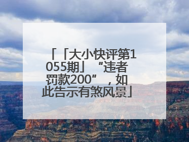 「大小快评第1055期」“违者罚款200”，如此告示有煞风景