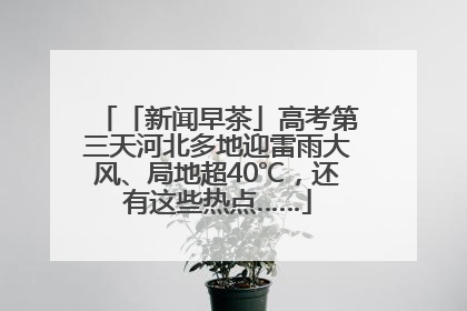 「新闻早茶」高考第三天河北多地迎雷雨大风、局地超40℃，还有这些热点……