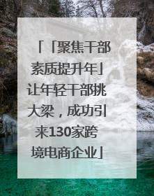 「聚焦干部素质提升年」让年轻干部挑大梁，成功引来130家跨境电商企业