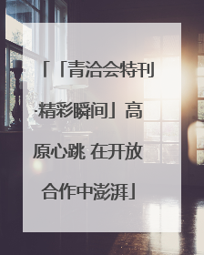 「青洽会特刊·精彩瞬间」高原心跳 在开放合作中澎湃
