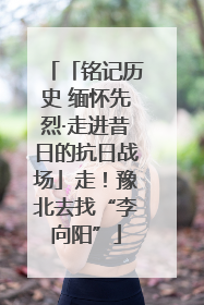 「铭记历史 缅怀先烈·走进昔日的抗日战场」走！豫北去找“李向阳”