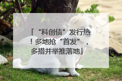 “科创债”发行热！多地抢“首发”，多措并举推落地