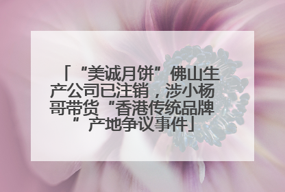 “美诚月饼”佛山生产公司已注销，涉小杨哥带货“香港传统品牌”产地争议事件