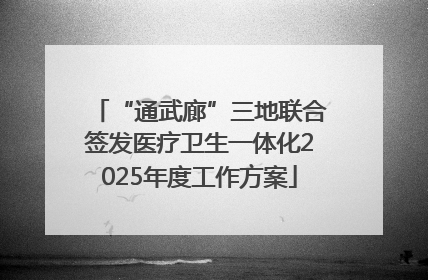 “通武廊”三地联合签发医疗卫生一体化2025年度工作方案