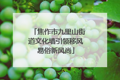 焦作市九里山街道文化墙引领移风易俗新风尚