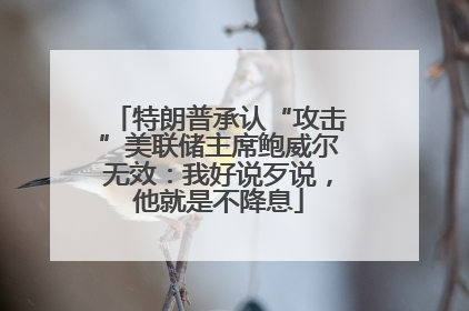特朗普承认“攻击”美联储主席鲍威尔无效：我好说歹说，他就是不降息