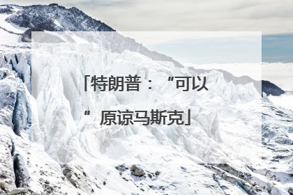 特朗普：“可以”原谅马斯克