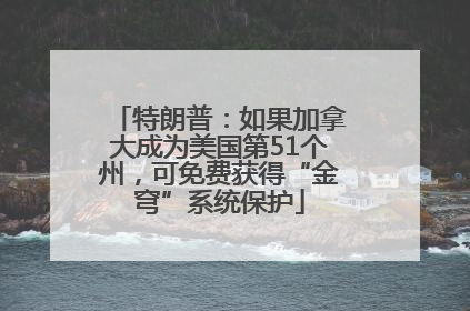 特朗普：如果加拿大成为美国第51个州，可免费获得“金穹”系统保护