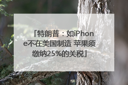 特朗普：如iPhone不在美国制造 苹果须缴纳25%的关税