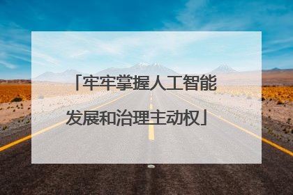 牢牢掌握人工智能发展和治理主动权
