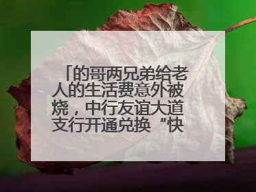 的哥两兄弟给老人的生活费意外被烧，中行友谊大道支行开通兑换“快车道”