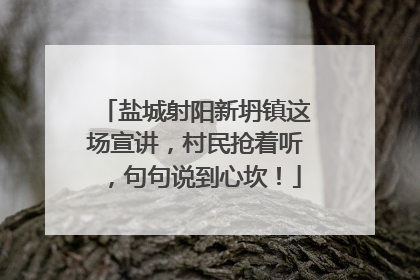 盐城射阳新坍镇这场宣讲，村民抢着听，句句说到心坎！