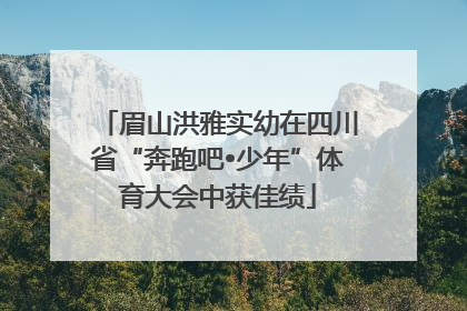 眉山洪雅实幼在四川省“奔跑吧•少年”体育大会中获佳绩