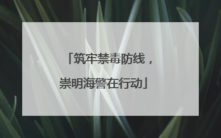 筑牢禁毒防线，崇明海警在行动