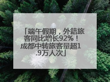 端午假期，外籍旅客同比增长92%！成都中转旅客量超1.9万人次
