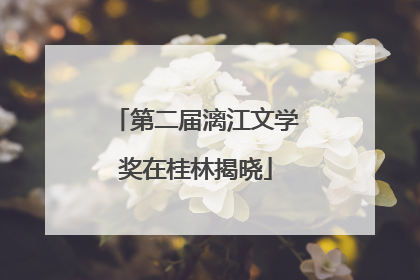 第二届漓江文学奖在桂林揭晓