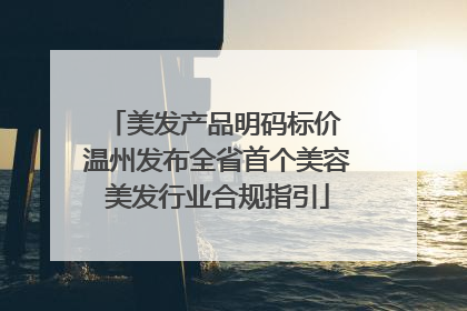 美发产品明码标价 温州发布全省首个美容美发行业合规指引