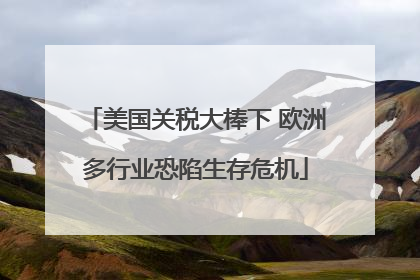 美国关税大棒下 欧洲多行业恐陷生存危机