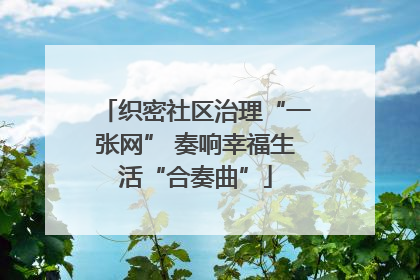 织密社区治理“一张网” 奏响幸福生活“合奏曲”