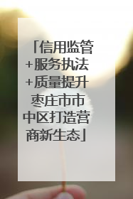 信用监管+服务执法+质量提升 枣庄市市中区打造营商新生态