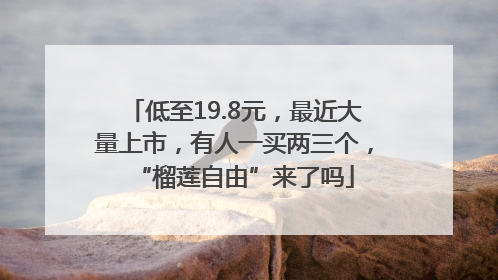 低至19.8元，最近大量上市，有人一买两三个，“榴莲自由”来了吗