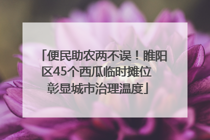 便民助农两不误！睢阳区45个西瓜临时摊位 彰显城市治理温度