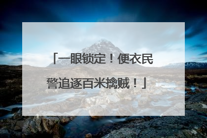 一眼锁定！便衣民警追逐百米擒贼！