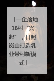 一企落地16村“兴起”，日照岚山打造乳业带村新模式