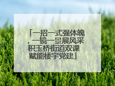 一招一式强体魄，一镜一景展风采 积玉桥街道双课赋能楼宇党建