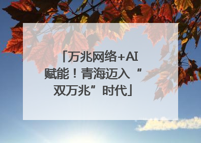 万兆网络+AI赋能！青海迈入“双万兆”时代