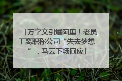 万字文引爆阿里！老员工离职称公司“失去梦想”，马云下场回应