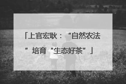 上官宏耿：“自然农法”培育“生态好茶”