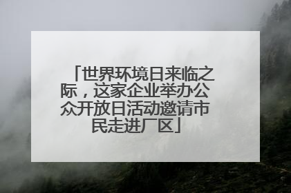 世界环境日来临之际，这家企业举办公众开放日活动邀请市民走进厂区