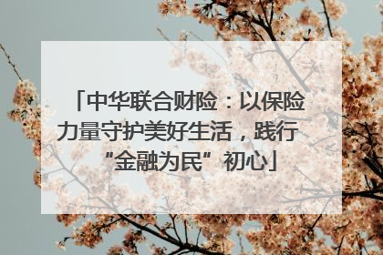 中华联合财险：以保险力量守护美好生活，践行“金融为民”初心