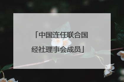 中国连任联合国经社理事会成员