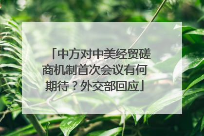 中方对中美经贸磋商机制首次会议有何期待？外交部回应