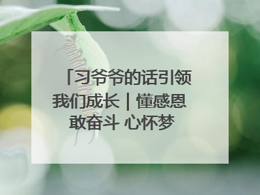 习爷爷的话引领我们成长｜懂感恩 敢奋斗 心怀梦想向未来
