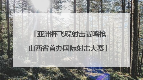 亚洲杯飞碟射击赛鸣枪 山西省首办国际射击大赛