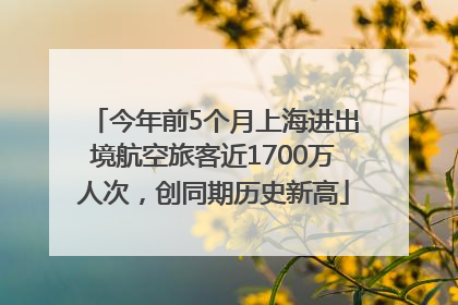 今年前5个月上海进出境航空旅客近1700万人次，创同期历史新高