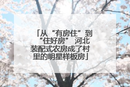 从“有房住”到“住好房” 河北装配式农房成了村里的明星样板房