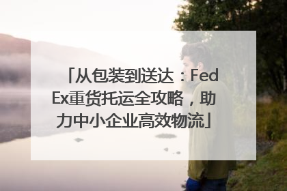 从包装到送达：FedEx重货托运全攻略，助力中小企业高效物流