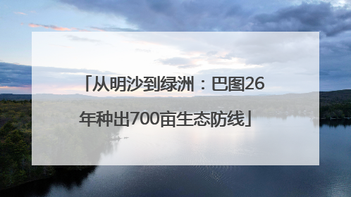 从明沙到绿洲：巴图26年种出700亩生态防线