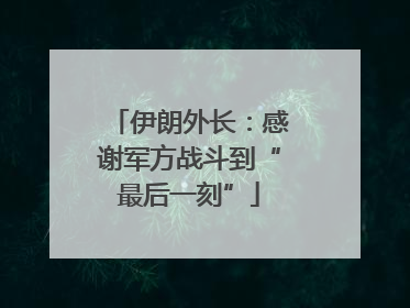 伊朗外长：感谢军方战斗到“最后一刻”