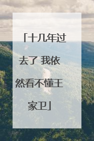 十几年过去了 我依然看不懂王家卫