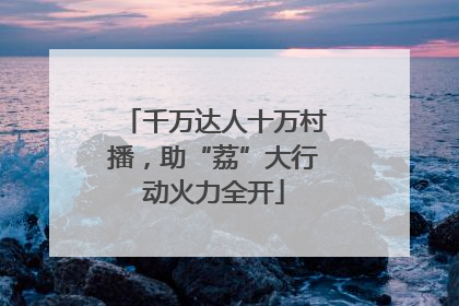 千万达人十万村播，助“荔”大行动火力全开