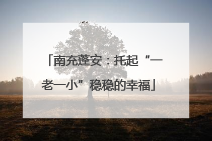 南充蓬安：托起“一老一小”稳稳的幸福