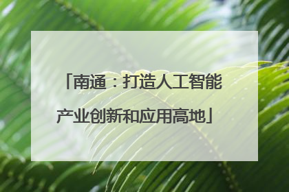 南通：打造人工智能产业创新和应用高地